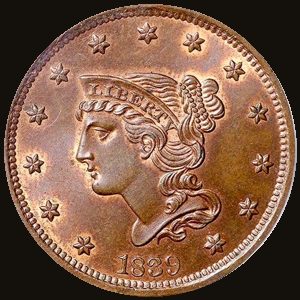 Obverse of a Braided Hair Large Cent.
