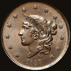 Obverse of a Coronet (Matron Head) Large Cent.
