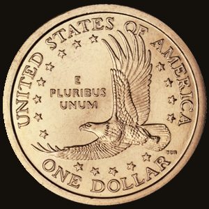 Reverse of a Sacagawea / Native American Dollar.