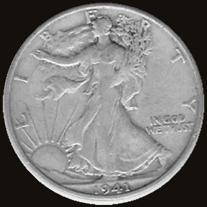Walking Liberty half dollar, Extremely Fine (EF/XF-40 to 45)