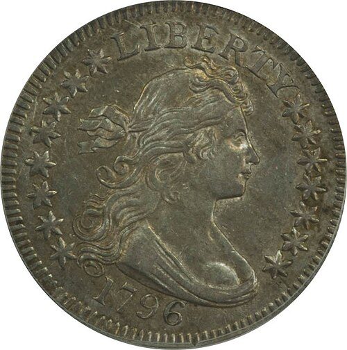 Obverse of a Draped Bust Quarter.