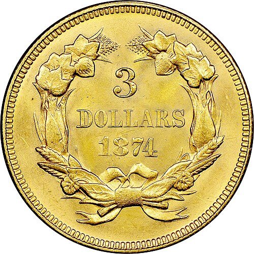 Reverse of a Three-Dollar Gold.