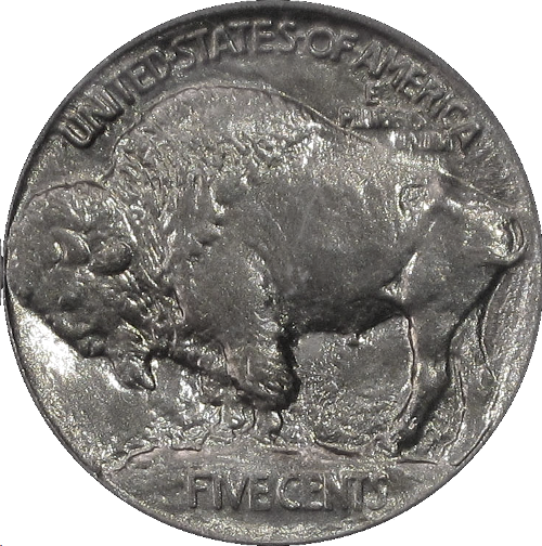 Reverse of a 1913 Type 1 Buffalo nickel, graded NGC MS65.