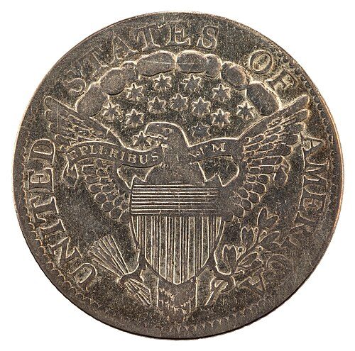 Reverse of a Draped Bust Dime.