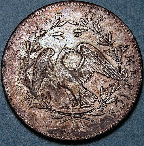 Reverse of a Flowing Hair Dollar.