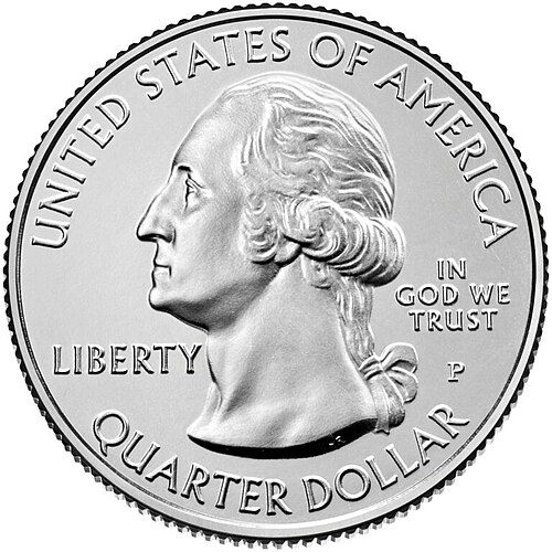 Obverse of a America the Beautiful Quarters.